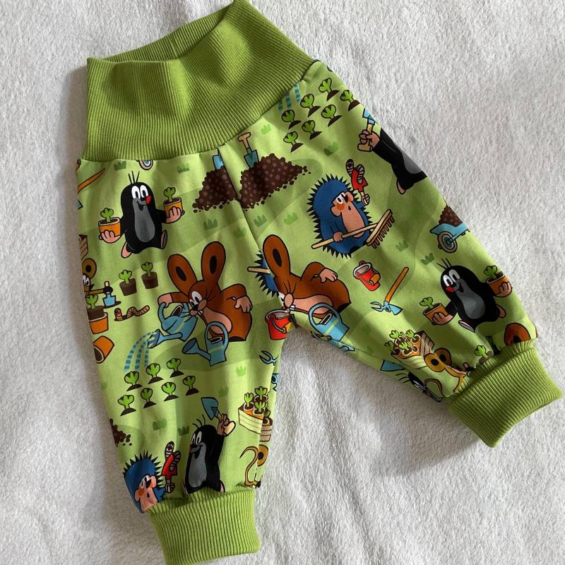 Pumphose Babyhose Kinderhose Maulwurf Gartenspaß Grün Tobehose Mitwachshose Geschenk Geburt Taufe Geburtstag Junge Mädchen Ostern von FrauMamaHaase