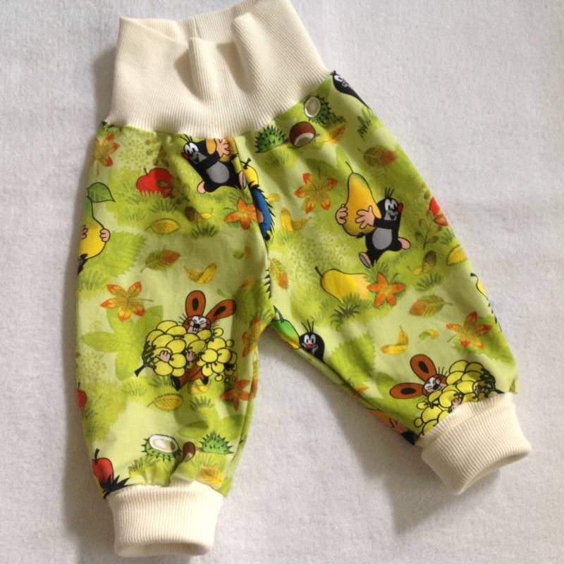 Pumphose Babyhose Kinderhose Maulwurf Herbstspaß Grün Tobehose Mitwachshose Geschenk Geburt Taufe Geburtstag Junge Mädchen von FrauMamaHaase