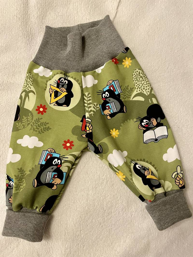 Pumphose Babyhose Kinderhose Maulwurf Schule Grau Grün Tobehose Mitwachshose Geschenk Geburt Taufe Geburtstag Junge Mädchen von FrauMamaHaase