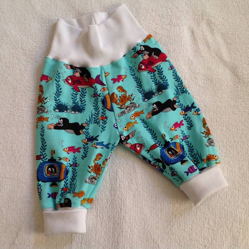 Pumphose Gr. 62 Babyhose Kinderhose "Pauli - Auf Tauchstation" Mitwachshose Geschenk Geburt Taufe Unisex Tobehose Krabbelhose von FrauMamaHaase