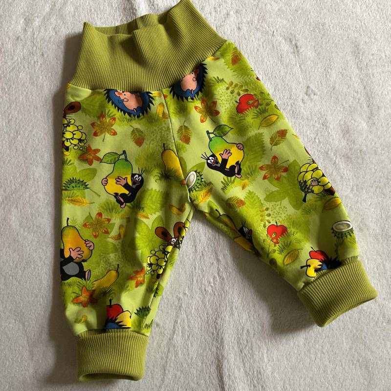 Pumphose Gr. 68 Babyhose Kinderhose Maulwurf - Herbst Grün Mitwachshose Krabbelhose Geschenk Mädchen Junge Geburt Taufe von FrauMamaHaase