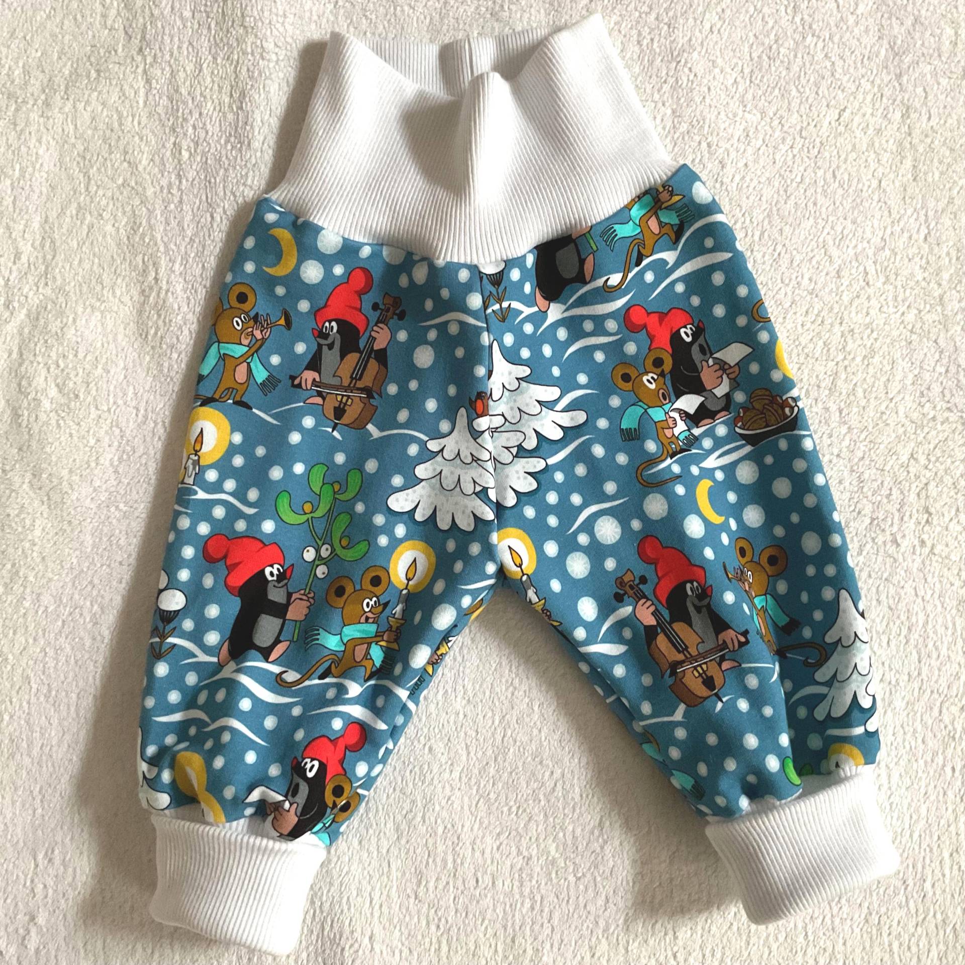 Pumphose Sweat Pauli Winterzeit Weihnachten Pants Unisex Krabbelhose Babyhose Geschenk Taufe Geburt Babyausstattung von FrauMamaHaase