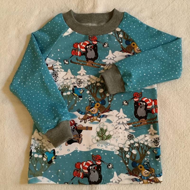 Sweatshirt Gr. 92 "Pauli - Auf Der Piste" Blau Kindershirt Longsleeve Geschenk Junge Mädchen Winter Unisex Skifahrt Schnee von FrauMamaHaase