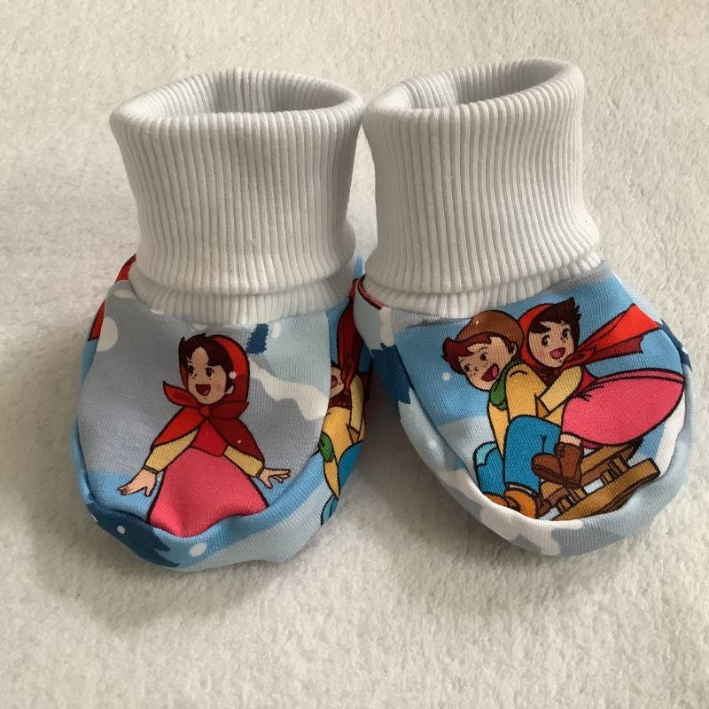 Tippy Toes Babysocken Heidi Winter Sweat Handmade Geschenk Babyschühchen Herbst von FrauMamaHaase