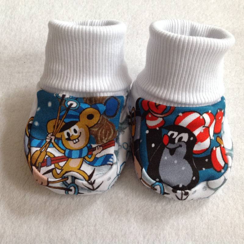 Tippy Toes Sweat Babysocken "Der Kleine Maulwurf - Pistengaudi" Winter in 2 Farben Babyschühchen Füsslinge Geschenk Geburt Unisex von FrauMamaHaase