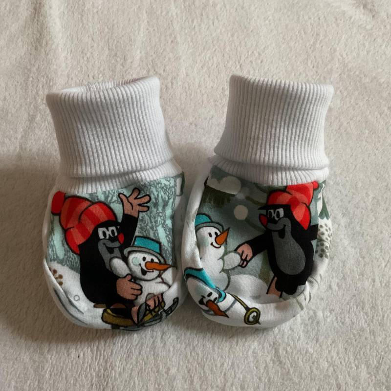 Tippy Toes Sweat Babysocken "Der Kleine Maulwurf - Winterzeit" Winter in 2 Motive Babyschühchen Füsslinge Geschenk Geburt Unisex Weihnachten von FrauMamaHaase