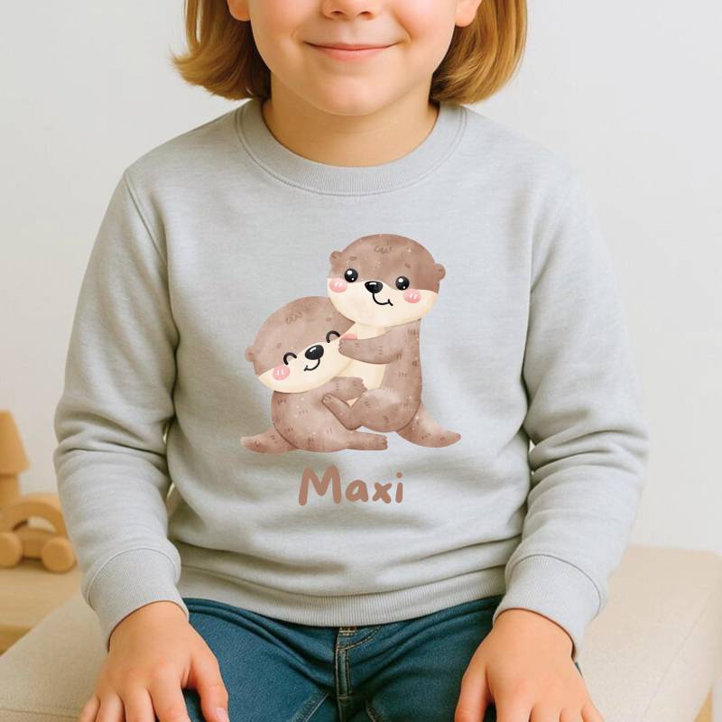 Otter Kinder Pullover Personalisiert - Sweatshirt Mit Tier Motiv von FrauMausShop