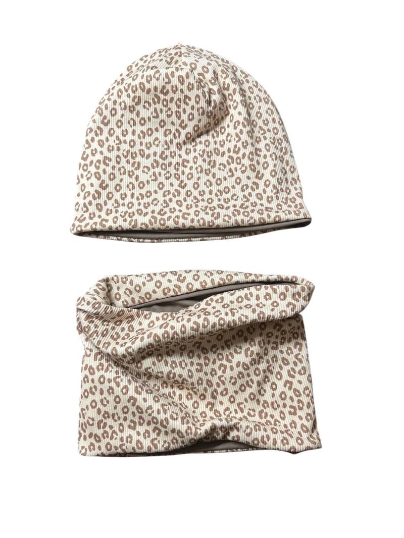 Beanie Und Loop Leo Beige von FrauMooHandmade