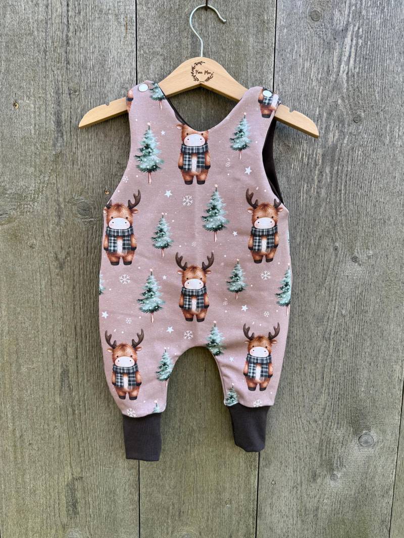 strampler Baby Mädchen Jungen Winter Elch Rehntier Wald Weihnachten von FrauMooHandmade