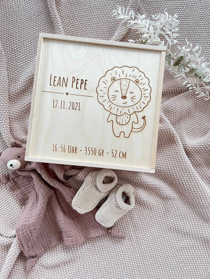 Erinnerungsbox Erinnerungskiste Baby Mit Wunschname Personalisiert Geburt Taufe Geschenk Geburtsdaten Geburtsbox Babykiste Memorybox von FrauWirbelwind
