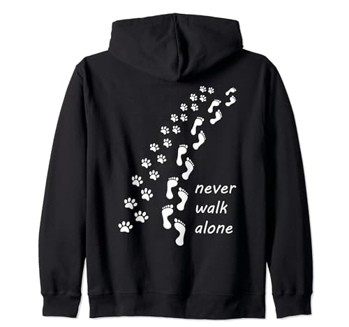 Never walk alone für Hundebesitzer frau Kapuzenjacke Never walk alone für Hundebesitzer frau Kapuzenjacke von Frauchen Herrchen Gassi Hunde Spruch Geschenkidee