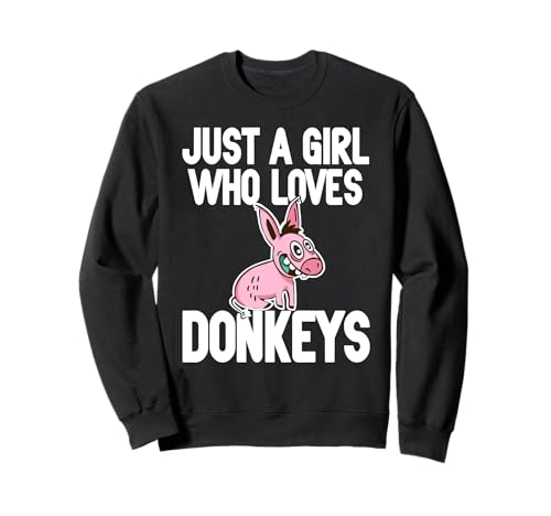 Esel Fan Mädchen Lustig Tier Cartoon Sweatshirt Esel Fan Mädchen Lustig Tier Cartoon Sweatshirt von Frauen Bauernhof Tiere Humor