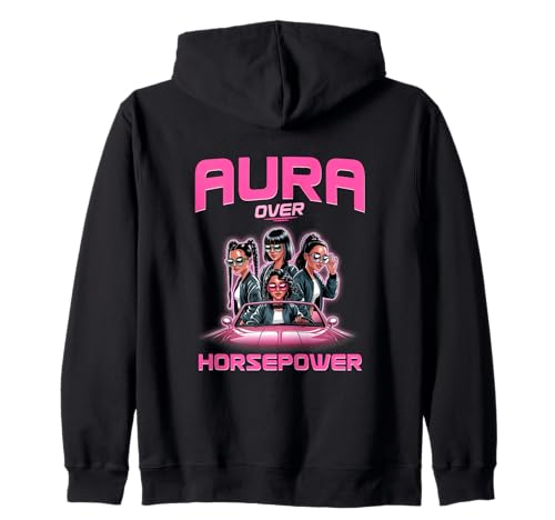 Aura statt PS Cooles Retro-Shirt für Frauen, die Sich Kapuzenjacke Aura statt PS Cooles Retro-Shirt für Frauen, die Sich Kapuzenjacke von Frauen-Fahrerin Aura Farming Fahrbegeisterte