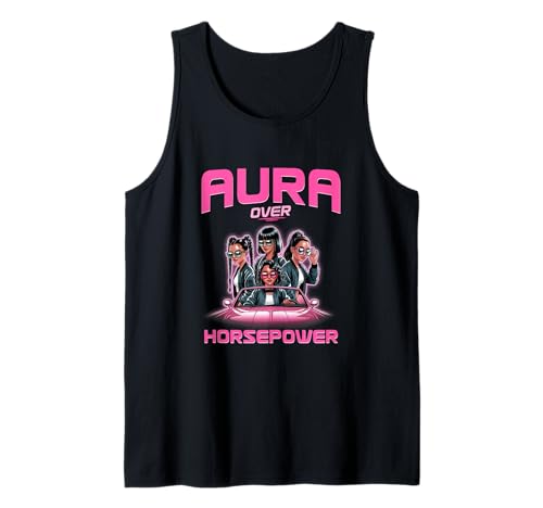 Aura statt PS Cooles Retro-Shirt für Frauen, die Sich Tank Top Aura statt PS Cooles Retro-Shirt für Frauen, die Sich Tank Top von Frauen-Fahrerin Aura Farming Fahrbegeisterte
