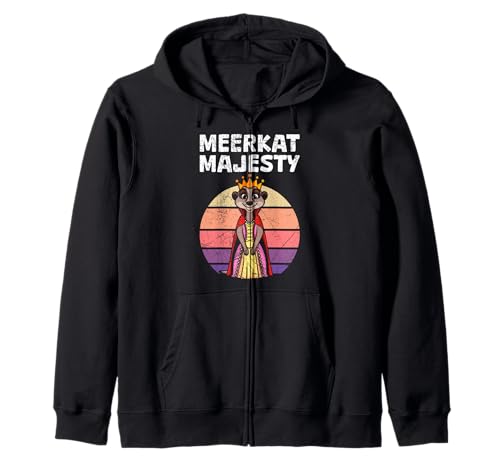 Erdmännchen Frauen MEERKAT MAJESTY Retro Lustig Meerkats Kapuzenjacke von Frauen Geschenk Erdmännchen Lustig Shirt Meerkat
