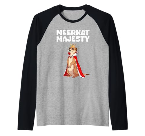 Erdmännchen Frauen MEERKAT MAJESTY Retro Lustig Meerkats Raglan von Frauen Geschenk Erdmännchen Lustig Shirt Meerkat