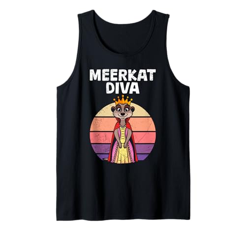Erdmännchen MEERKAT DIVA Retro Lustiges Meerkat Frauen Tank Top von Frauen Geschenk Erdmännchen Lustig Shirt Meerkat