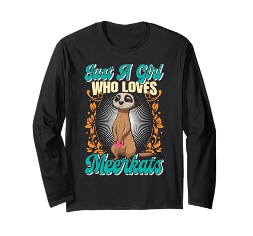 Erdmännchen NUR EIN MÄDCHEN DAS ERDMÄNNCHEN LIEBT Meerkat Langarmshirt von Frauen Geschenk Erdmännchen Lustig Shirt Meerkat