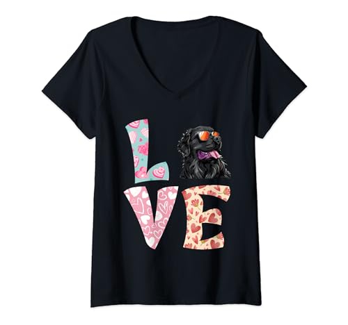 Damen Neufundländer Besitzer LOVE Neufundländer Frauen T-Shirt mit V-Ausschnitt Damen Neufundländer Besitzer LOVE Neufundländer Frauen T-Shirt mit V-Ausschnitt von Frauen Geschenke Neufundländer Shirt Neufundländer