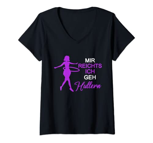 Damen Sport Tanz Hula Hoop Liebe Mir Reichts Ich Geh Hullern T-Shirt mit V-Ausschnitt von Frauen Hula Hoop Sport Designs
