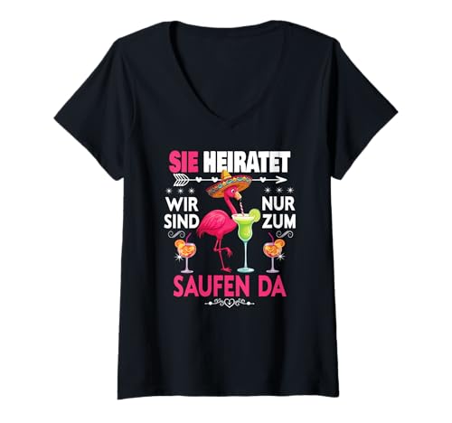 Damen Frauen Junggesellinnenabschied Team Braut Outfit Tshirt JGA T-Shirt mit V-Ausschnitt Damen Frauen Junggesellinnenabschied Team Braut Outfit Tshirt JGA T-Shirt mit V-Ausschnitt von Frauen JGA Tracht Poltern Shirt Damen Hochzeits