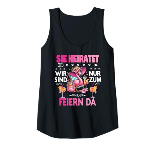 Damen Frauen Junggesellinnenabschied Team Braut Outfit Tshirt JGA Tank Top von Frauen JGA Tracht Poltern Shirt Damen Hochzeits