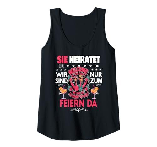 Damen Frauen Junggesellinnenabschied Team Braut Outfit Tshirt JGA Tank Top von Frauen JGA Tracht Poltern Shirt Damen Hochzeits
