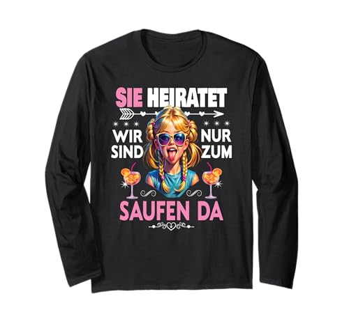 Junggesellinnenabschied Team Braut Outfit Frauen Tshirt JGA Langarmshirt Junggesellinnenabschied Team Braut Outfit Frauen Tshirt JGA Langarmshirt von Frauen JGA Tracht Poltern Shirt Damen Hochzeits