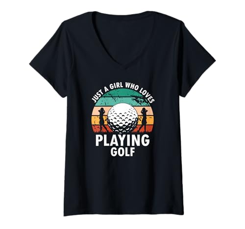 Damen Stolze Golferin Mit Leidenschaft Für Golf T-Shirt mit V-Ausschnitt Damen Stolze Golferin Mit Leidenschaft Für Golf T-Shirt mit V-Ausschnitt von Frauen Mit Liebe Für Den Golfsport