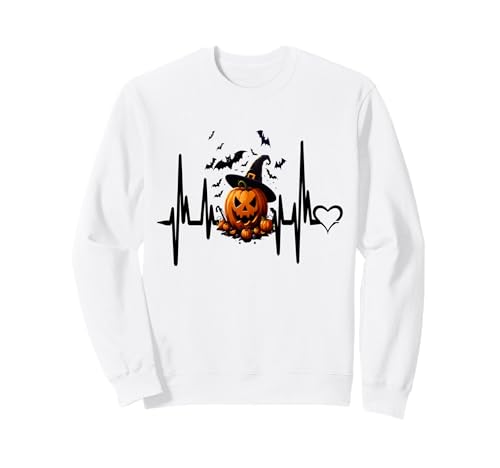 Lustiger Kürbis Herzschlag Halloween für Frauen Männer Sweatshirt von Frauen lustige Halloween -Kostüme