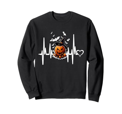 Lustiger Kürbis Herzschlag Halloween für Frauen Männer Sweatshirt von Frauen lustige Halloween -Kostüme