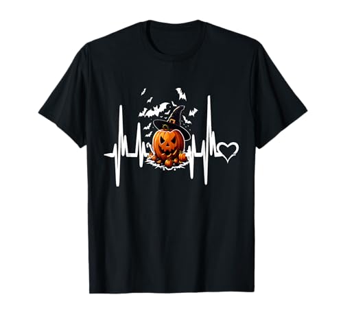Lustiger Kürbis Herzschlag Halloween für Frauen Männer T-Shirt von Frauen lustige Halloween -Kostüme