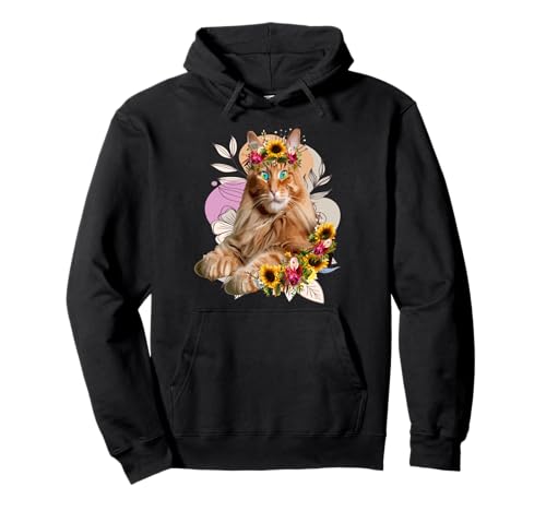 Damen Orangenkatze Besitzer für Mädchen Haustier Blumen Pullover Hoodie von Frauen süßes Tier lustige Grafiken