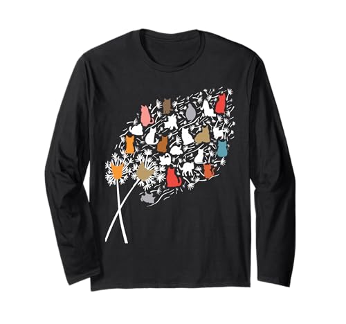 Katze Löwenzahn lustige Blume Bunte Haustiere für Frauen Langarmshirt Katze Löwenzahn lustige Blume Bunte Haustiere für Frauen Langarmshirt von Frauen süßes Tier lustige Grafiken