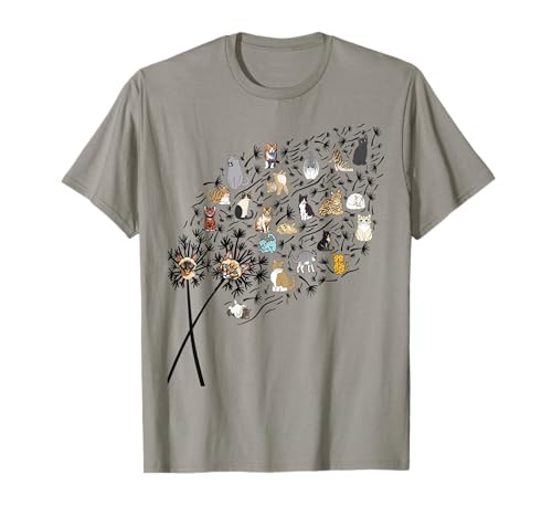 Katze Löwenzahn lustige Blume Bunte Haustiere für Frauen T-Shirt Katze Löwenzahn lustige Blume Bunte Haustiere für Frauen T-Shirt von Frauen süßes Tier lustige Grafiken