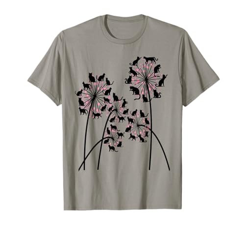 Katze Löwenzahn lustige Blume Bunte Haustiere für Frauen T-Shirt von Frauen süßes Tier lustige Grafiken