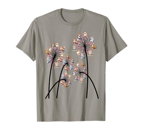 Katze Löwenzahn lustige Blume Bunte Haustiere für Frauen T-Shirt von Frauen süßes Tier lustige Grafiken