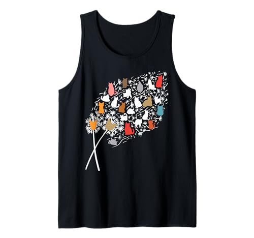 Katze Löwenzahn lustige Blume Bunte Haustiere für Frauen Tank Top von Frauen süßes Tier lustige Grafiken