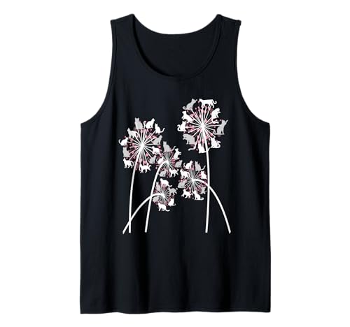 Katze Löwenzahn lustige Blume Bunte Haustiere für Frauen Tank Top von Frauen süßes Tier lustige Grafiken