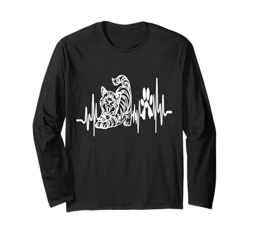 Katzen Herzbeat Tierbesitzer Liebhaber für Männer Frauen Langarmshirt Katzen Herzbeat Tierbesitzer Liebhaber für Männer Frauen Langarmshirt von Frauen süßes Tier lustige Grafiken
