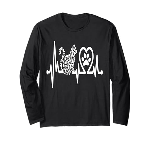 Katzen Herzbeat Tierbesitzer Liebhaber für Männer Frauen Langarmshirt von Frauen süßes Tier lustige Grafiken