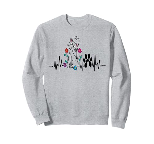 Katzen Herzbeat Tierbesitzer Liebhaber für Männer Frauen Sweatshirt Katzen Herzbeat Tierbesitzer Liebhaber für Männer Frauen Sweatshirt von Frauen süßes Tier lustige Grafiken