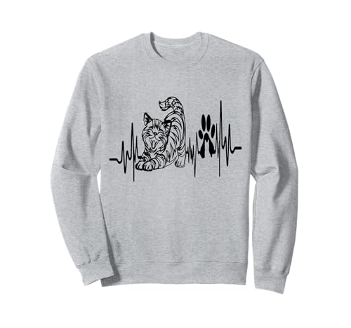 Katzen Herzbeat Tierbesitzer Liebhaber für Männer Frauen Sweatshirt von Frauen süßes Tier lustige Grafiken