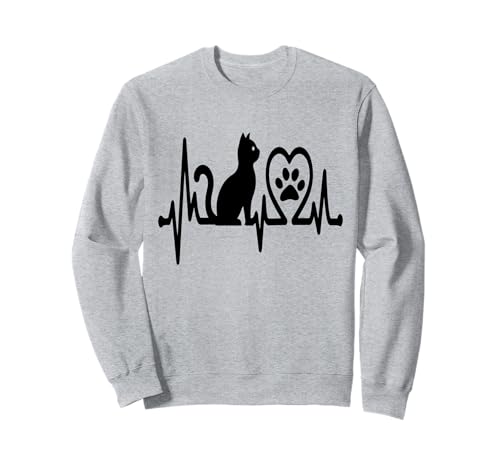 Katzen Herzbeat Tierbesitzer Liebhaber für Männer Frauen Sweatshirt Katzen Herzbeat Tierbesitzer Liebhaber für Männer Frauen Sweatshirt von Frauen süßes Tier lustige Grafiken