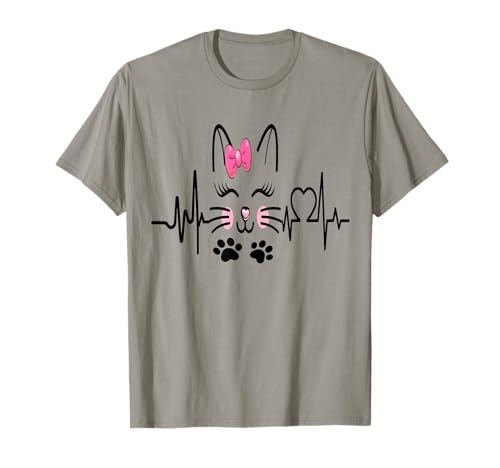 Katzen Herzbeat Tierbesitzer Liebhaber für Männer Frauen T-Shirt von Frauen süßes Tier lustige Grafiken