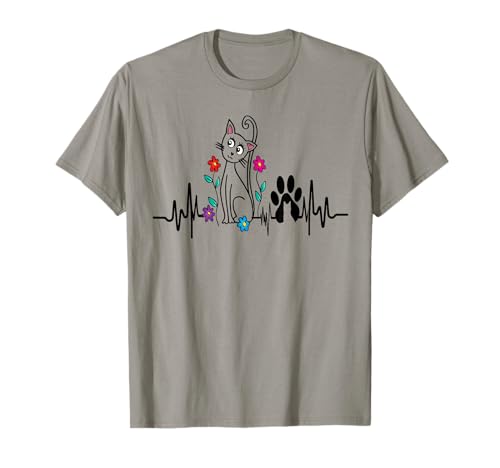 Katzen Herzbeat Tierbesitzer Liebhaber für Männer Frauen T-Shirt von Frauen süßes Tier lustige Grafiken