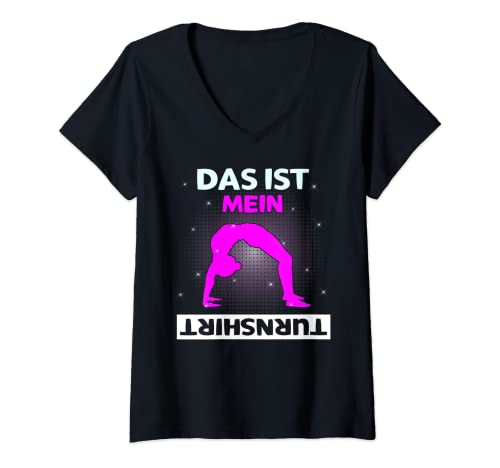 Damen "Das ist mein Turnshirt" - Gymnastik Brücke Turnerin Turnen T-Shirt mit V-Ausschnitt Damen "Das ist mein Turnshirt" - Gymnastik Brücke Turnerin Turnen T-Shirt mit V-Ausschnitt von Frauen und Mädchen Gymnastik und Turnen Geschenke