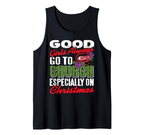 Brave Mädchen gehen zu Weihnachten in die Kirche Tank Top von Frauenhumor mit christlicher Botschaft zur Feier