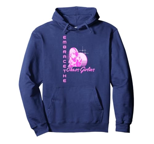 Chaos Girls Ästhetik Anime Pink Vibes Pullover Hoodie von Frauenpower Vaporwave Manga Ausdruck