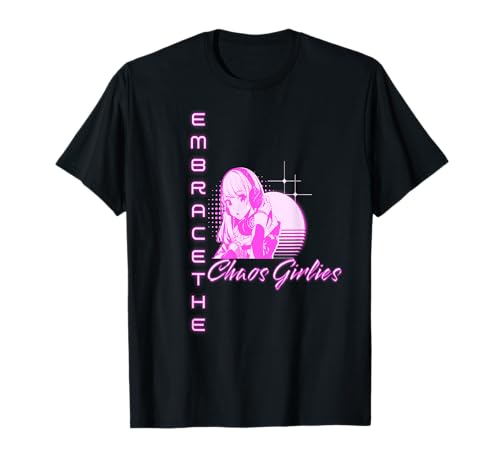 Chaos Girls Ästhetik Anime Pink Vibes T-Shirt von Frauenpower Vaporwave Manga Ausdruck